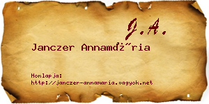 Janczer Annamária névjegykártya